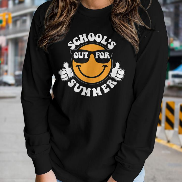 Schools Out For Summer Last Day Of School Smile Teacher Life Women Long Sleeve T-shirt Gifts for Her