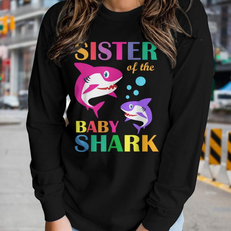 Sister Of The Baby Birthday Shark Sister Shark Women Long Sleeve T-shirt Gifts for Her