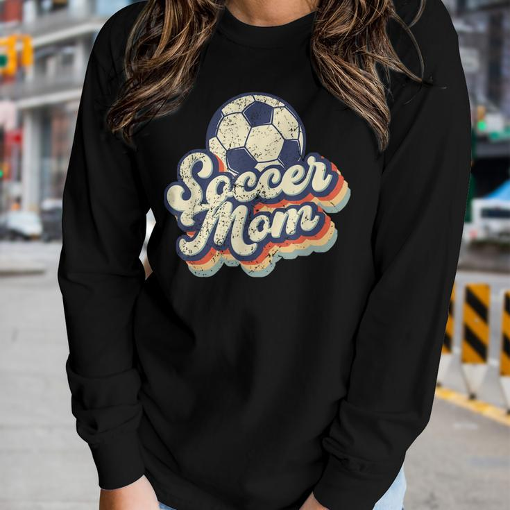 Soccer Mom Soccer Ball Retro Vintage Mom Life Women Long Sleeve T-shirt Gifts for Her