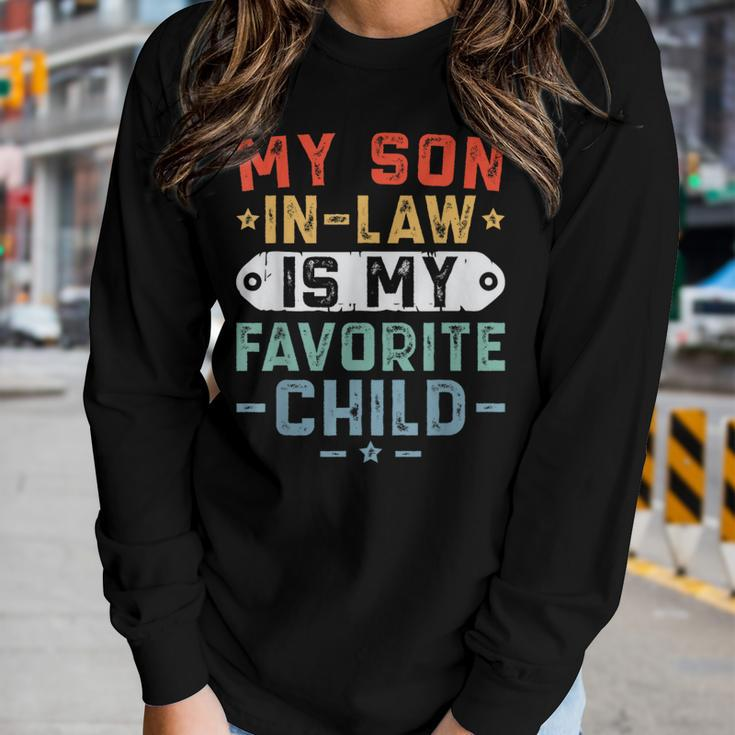 My Son In Law Is My Favorite Child Family Retro Mom Women Long Sleeve T-shirt Gifts for Her