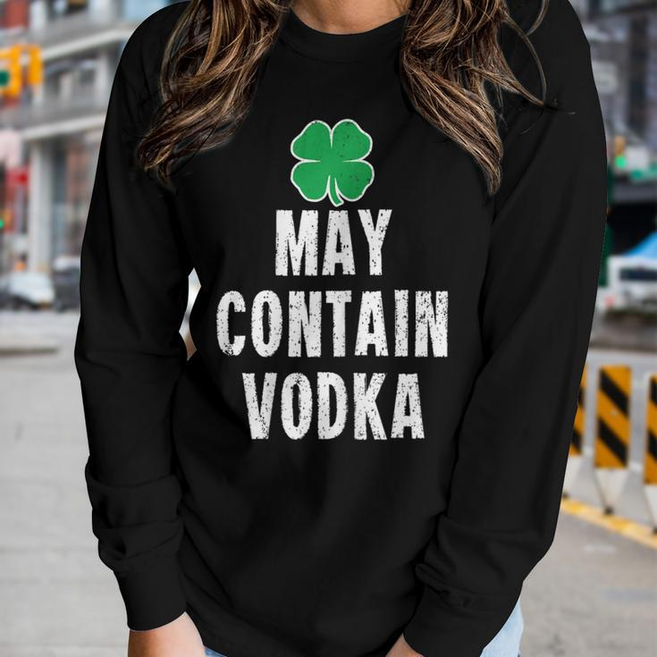 St Patricks Day Shirt Women Men May Contain Vodka Women Long Sleeve T-shirt Gifts for Her