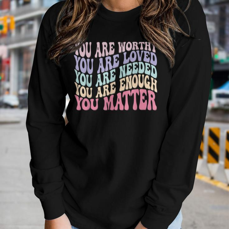 Mental Health Matters Be Kind Groovy Mental Health Awareness Women Long Sleeve T-shirt Gifts for Her