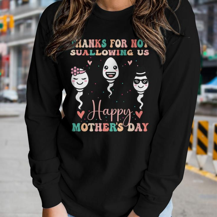 Thanks For Not Swallowing Us Happy Fathers Day Women Long Sleeve T-shirt Gifts for Her