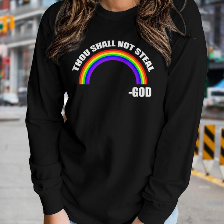 Thou Shall Not Steal - Gods Rainbow Women Long Sleeve T-shirt Gifts for Her