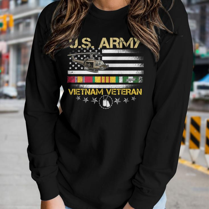 Us Army Vietnam Veteran Usa Flag Vietnam Vet Flag Men Women V2 Women Graphic Long Sleeve T-shirt Gifts for Her