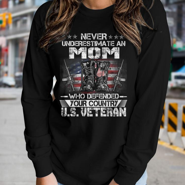 Us Veteran Mom Veterans Day Us Patriot Patriotic Women Graphic Long Sleeve T-shirt Gifts for Her