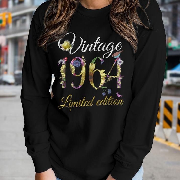 Vintage 1964 59 Year Old Sunflowers Floral 59Th Birthday Women Long Sleeve T-shirt Gifts for Her