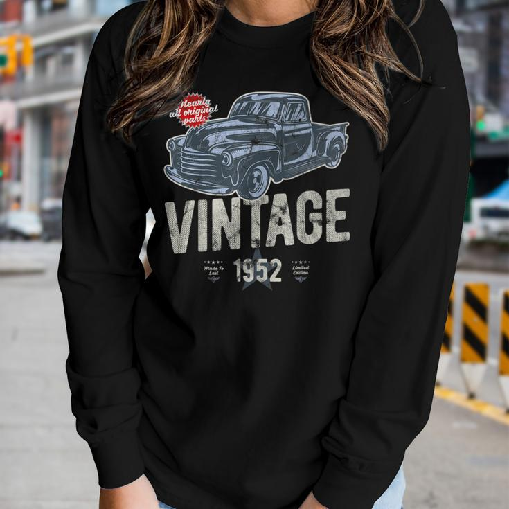 Vintage Born 1952 70Th Birthday Classic Pick Up Truck Women Long Sleeve T-shirt Gifts for Her