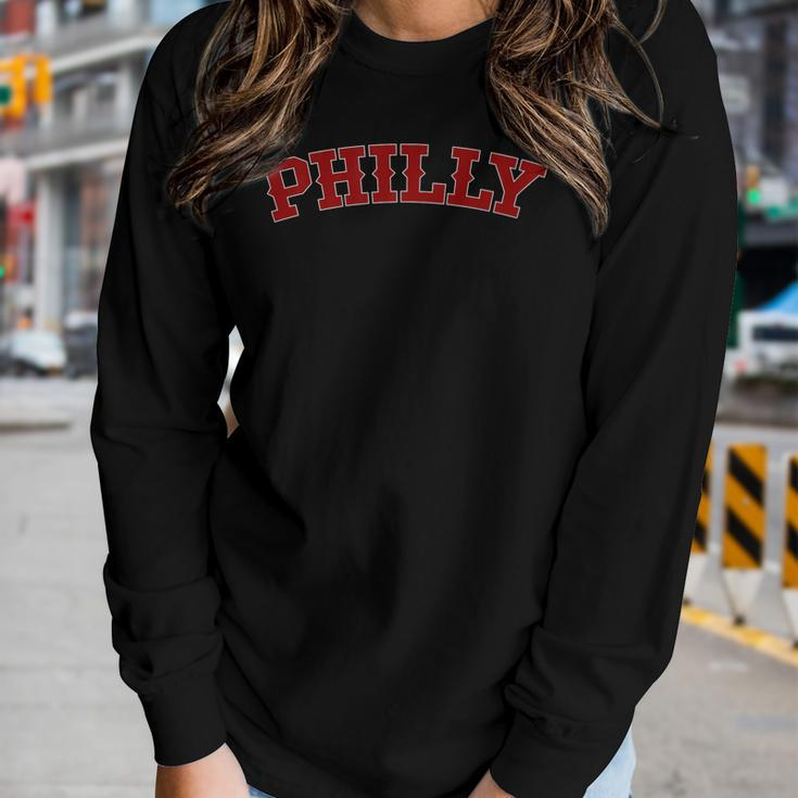 Womens Vintage Philadelphia Distressed Philly Apparel Philly Fans Women Long Sleeve T-shirt Gifts for Her
