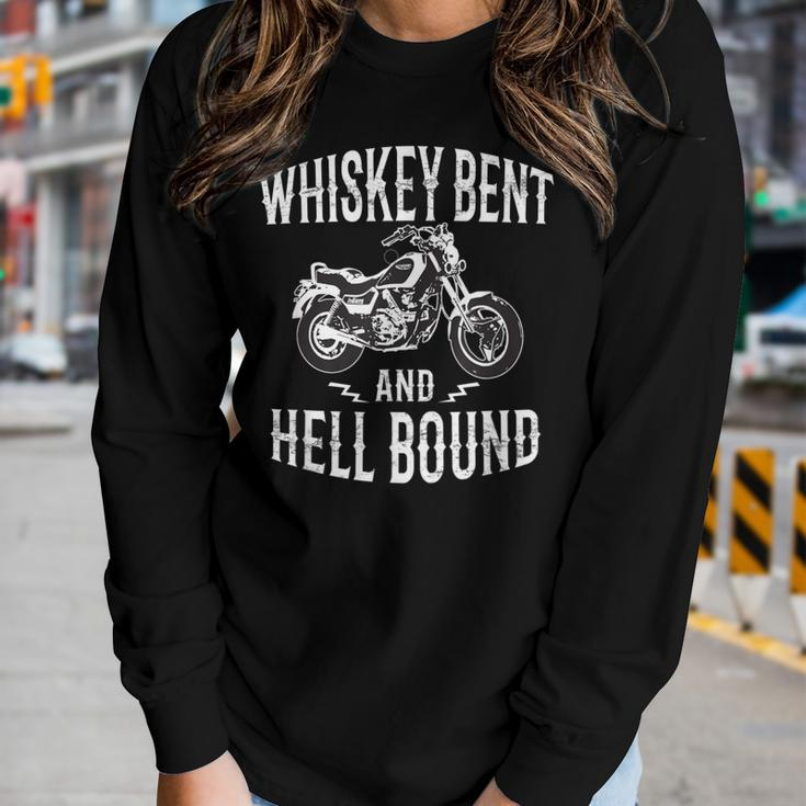 Whiskey Bent And Hell Bound Vintage Motorcycle Lover Women Long Sleeve T-shirt Gifts for Her