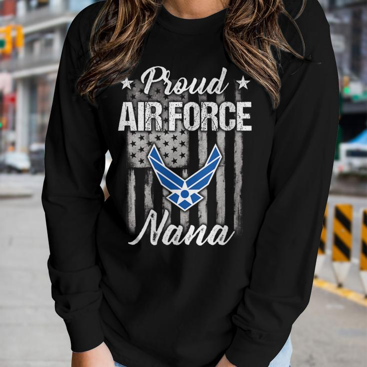 Womens Air Force Soldier Nana Proud Air Force Nana Women Graphic Long Sleeve T-shirt Gifts for Her