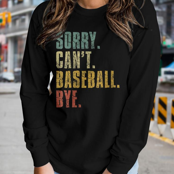 Womens Sorry Cant Baseball Bye Funny Vintage Retro Distressed Gift Women Graphic Long Sleeve T-shirt Gifts for Her