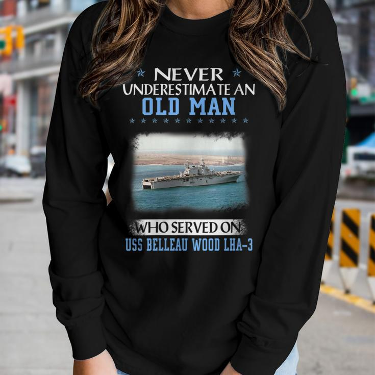 Womens Uss Belleau Wood Lha-3 Veterans Day Father Day Women Graphic Long Sleeve T-shirt Gifts for Her