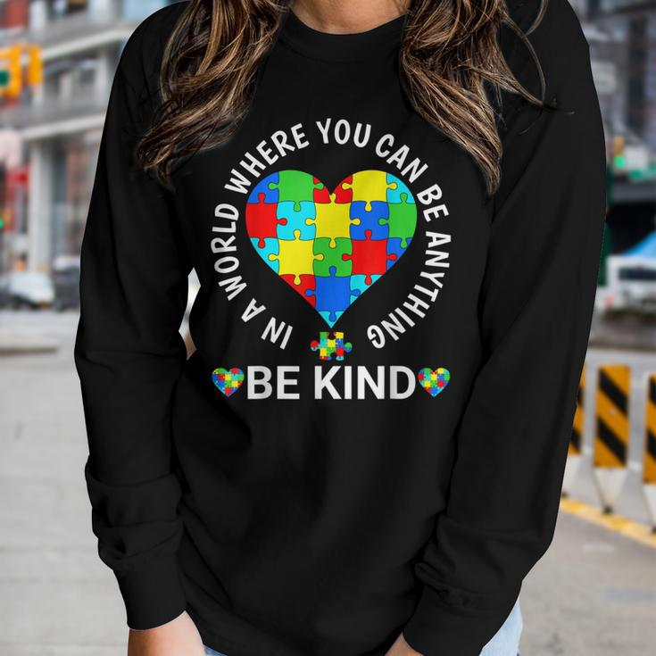 World Autism Awareness Day 2023 - Be Kind Autism Awareness Women Long Sleeve T-shirt Gifts for Her