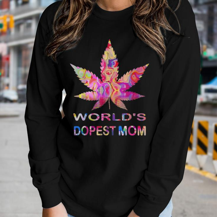Worlds Dopest Mom Weed Soul Cannabis Tie Dye Women Long Sleeve T-shirt Gifts for Her