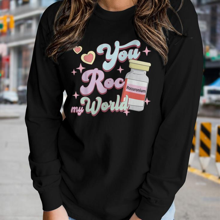 You Roc My World Funny Icu Crna Nurse Happy Valentines Day Women Graphic Long Sleeve T-shirt Gifts for Her