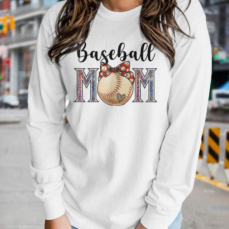 Baseball Mom Messy Bun Baseball 2023 Women Long Sleeve T-shirt Gifts for Her