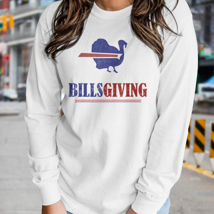 Billsgiving Happy Thanksgiving Chicken American Football Women Long Sleeve T-shirt Gifts for Her