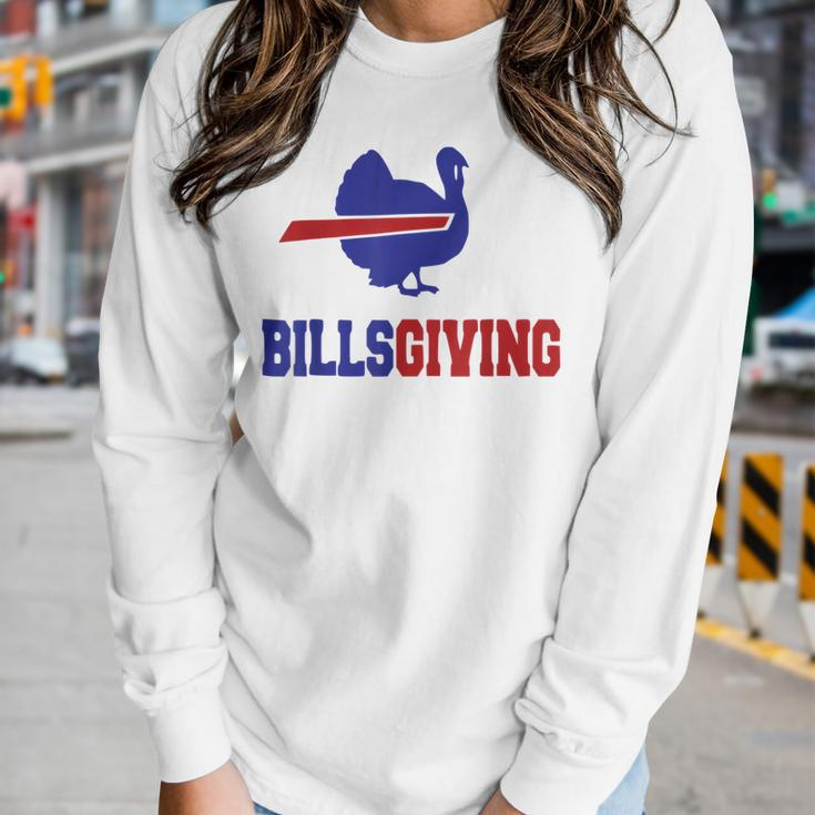 Billsgiving Happy Thanksgiving Chicken Football Women Long Sleeve T-shirt Gifts for Her