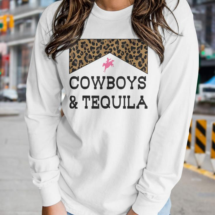 Cowboys And Tequila Western Tequila Drinking Lover Women Long Sleeve T-shirt Gifts for Her