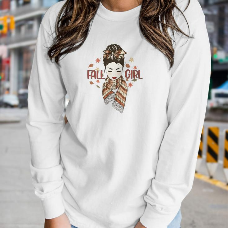 Fall Girl Autumn Lovers Gifts Women Graphic Long Sleeve T-shirt Gifts for Her