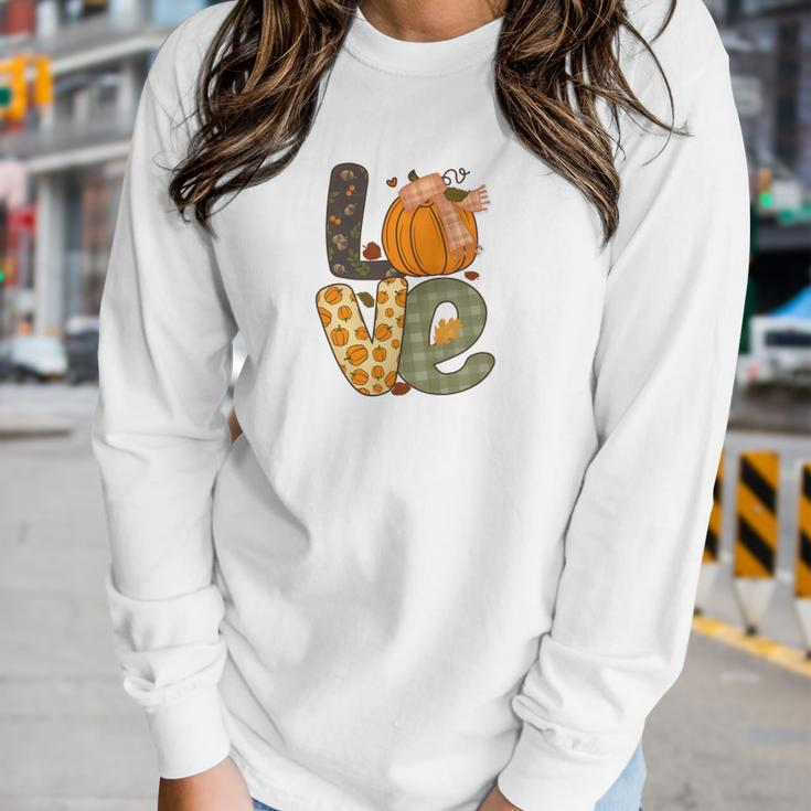 Fall Love Gift For Autumn Lovers Women Graphic Long Sleeve T-shirt Gifts for Her