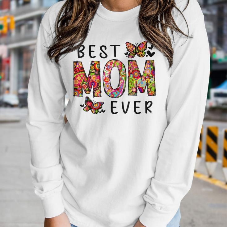 Floral Best Mom Ever From Daughter Son Kid Women Long Sleeve T-shirt Gifts for Her