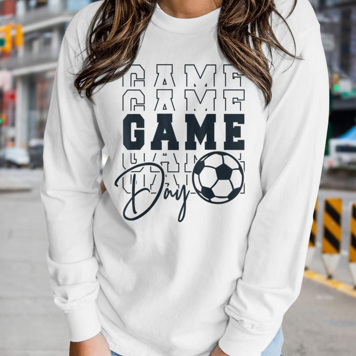 Game Day Soccer Mirror Soccer Mom Soccer Vibes Cool Women Long Sleeve T-shirt Gifts for Her