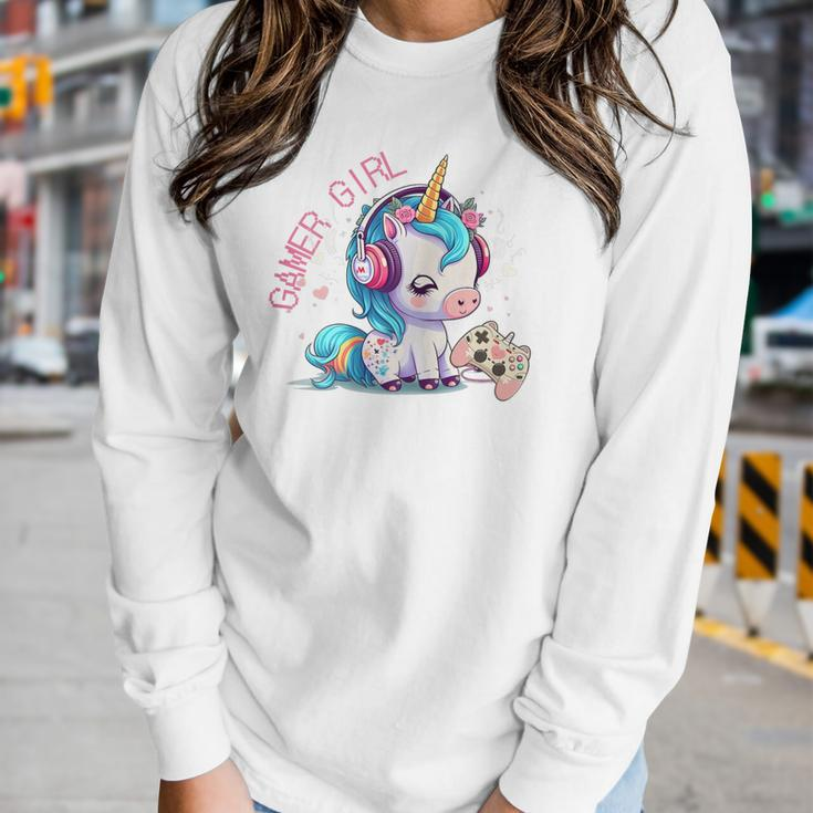 Gamer Girl Unicorn Gaming Cute Video Game Women Girls Women Long Sleeve T-shirt Gifts for Her