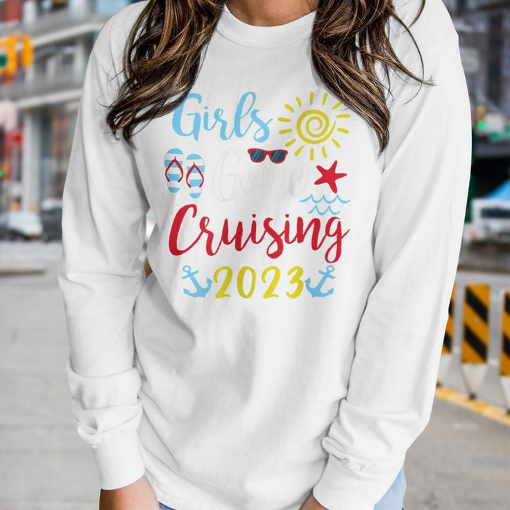 Womens Girls Gone Cruising 2023 Cruise Squad Vacation Girl Trip Women Long Sleeve T-shirt Gifts for Her
