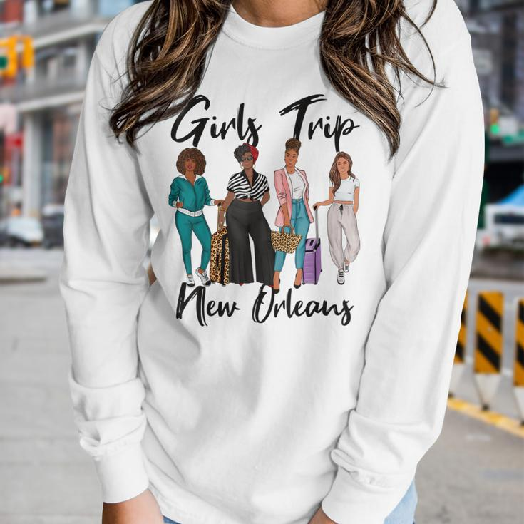 Girls Trip New Orleans For Melanin Afro Black Vacation Women Women Long Sleeve T-shirt Gifts for Her