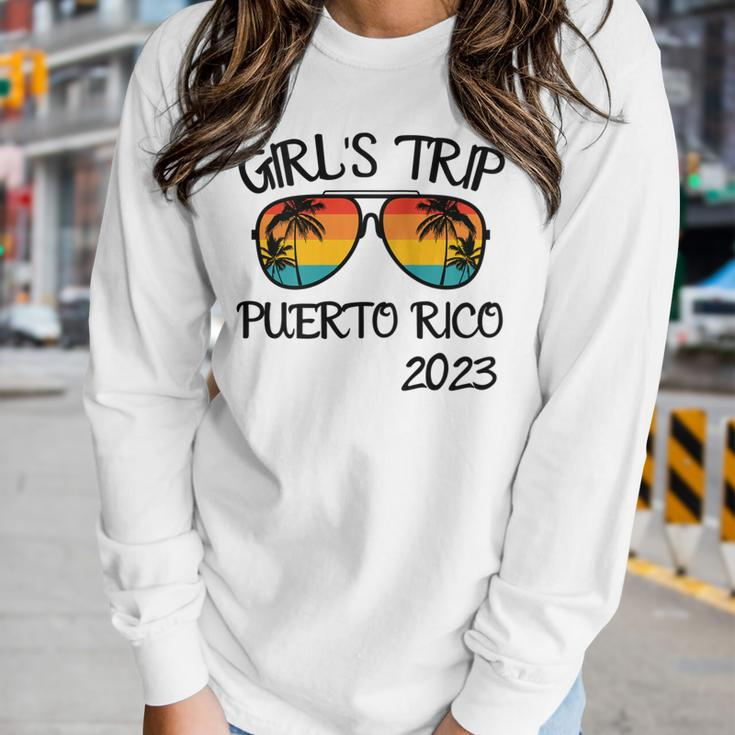 Womens Girls Trip Puerto Rico 2023 Sunglasses Summer Vacation Women Long Sleeve T-shirt Gifts for Her
