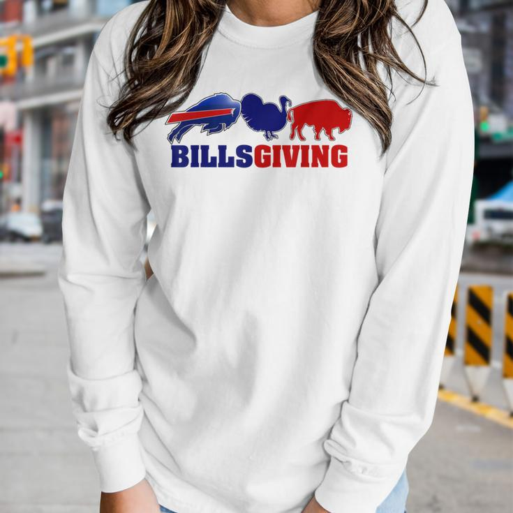 Happy Billsgiving Chicken Football Lover Thanksgiving Turkey Women Long Sleeve T-shirt Gifts for Her