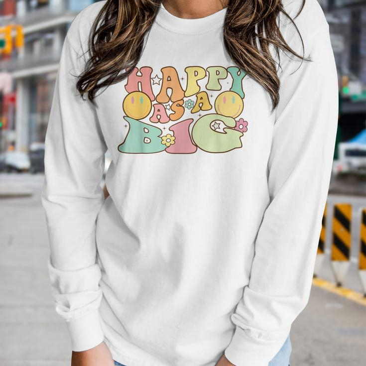 Happy As A Little Big Sorority Reveal Retro Flower HappyWomen Long Sleeve T-shirt Gifts for Her