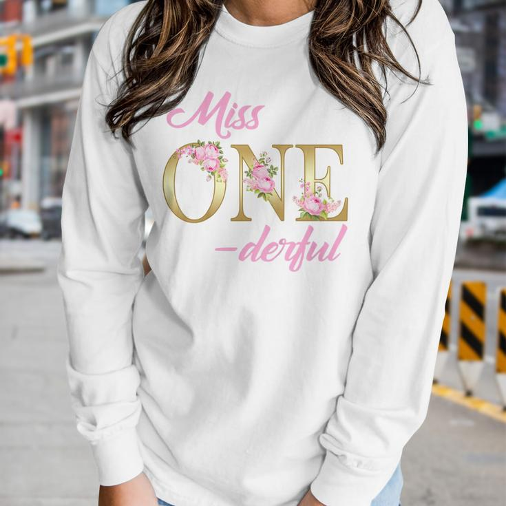 Kids Kids Miss Onederful 1St Birthday Boy Girl First One-Derful Women Graphic Long Sleeve T-shirt Gifts for Her
