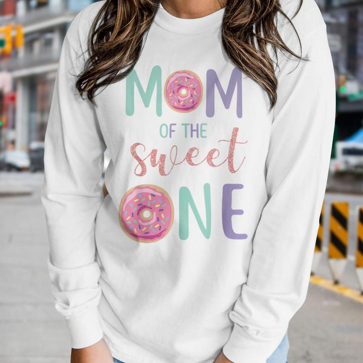 Mom Of The Sweet One Donut Themed First Birthday Party Women Long Sleeve T-shirt Gifts for Her