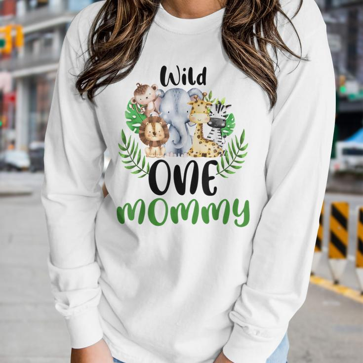 Mommy Of The Wild One Zoo Birthday Safari Jungle Animal Women Long Sleeve T-shirt Gifts for Her