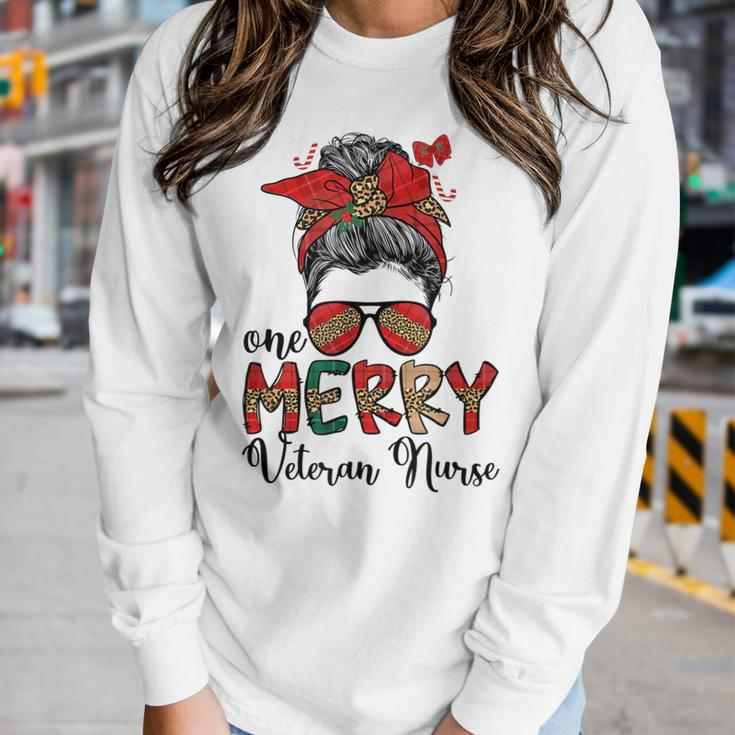 One Merry Veteran Nurse Christmas Veteran Nursing Xmas Party Women Graphic Long Sleeve T-shirt Gifts for Her