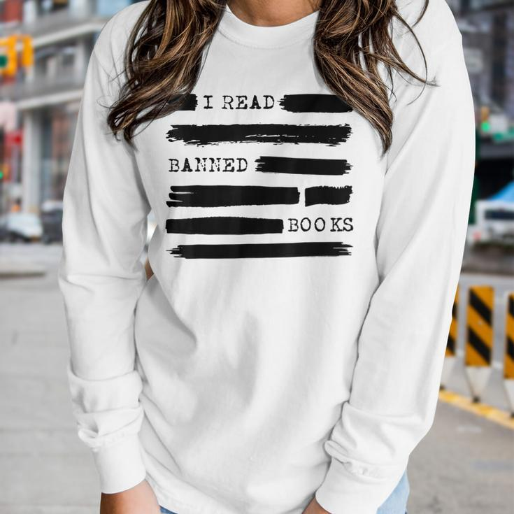 I Read Banned Books Banned Books Week Librarian Teacher Women Long Sleeve T-shirt Gifts for Her