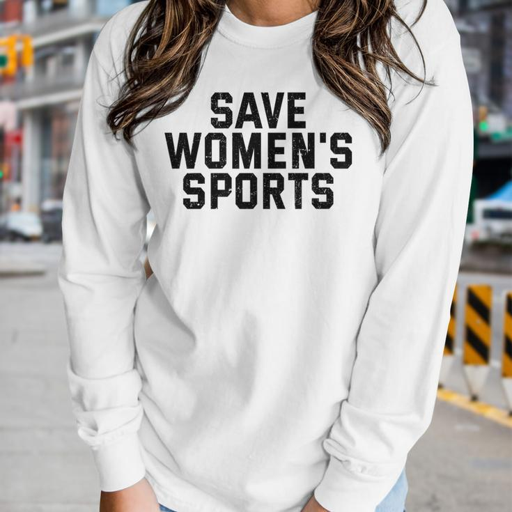 Save Womens Sports Support Womens Athletics Vintage Retro Women Long Sleeve T-shirt Gifts for Her