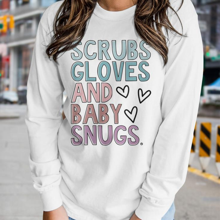 Womens Scrubs Gloves And Baby Snugs Women Long Sleeve T-shirt Gifts for Her