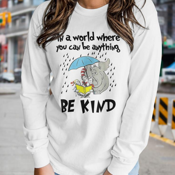 Teacher Life Be Kind For Teacher Cat In Hat Women Long Sleeve T-shirt Gifts for Her