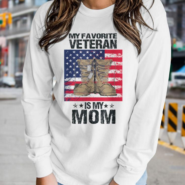 Veteran Mother Favorite Veteran Mothers Day Proud Kids Son Women Graphic Long Sleeve T-shirt Gifts for Her