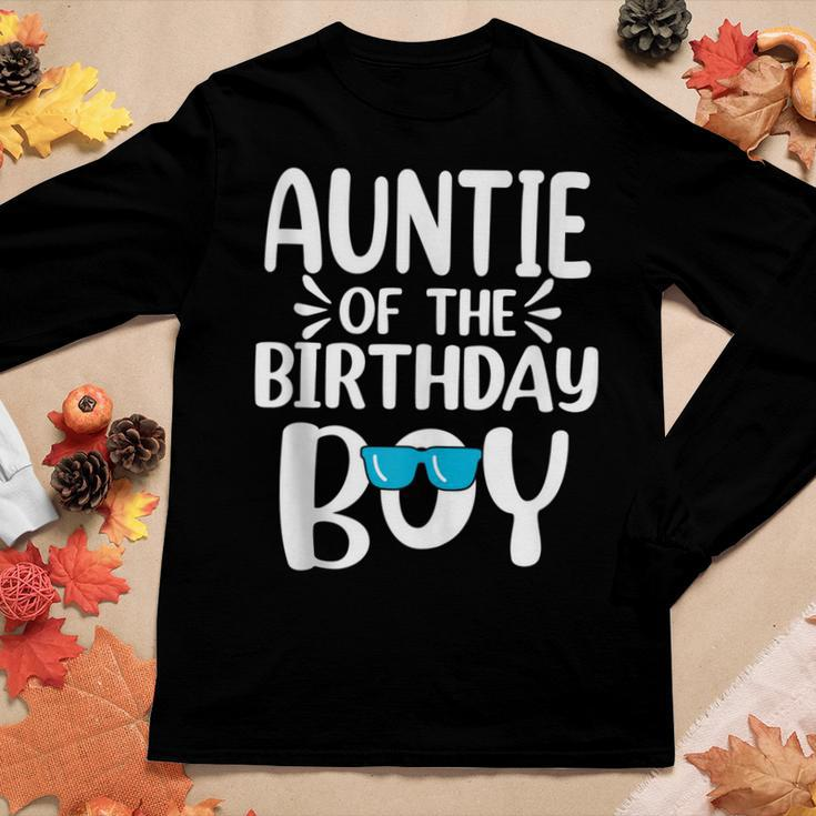 Auntie Of The Birthday Boy Mom Dad Kids Family Matching Women Long Sleeve T-shirt Unique Gifts