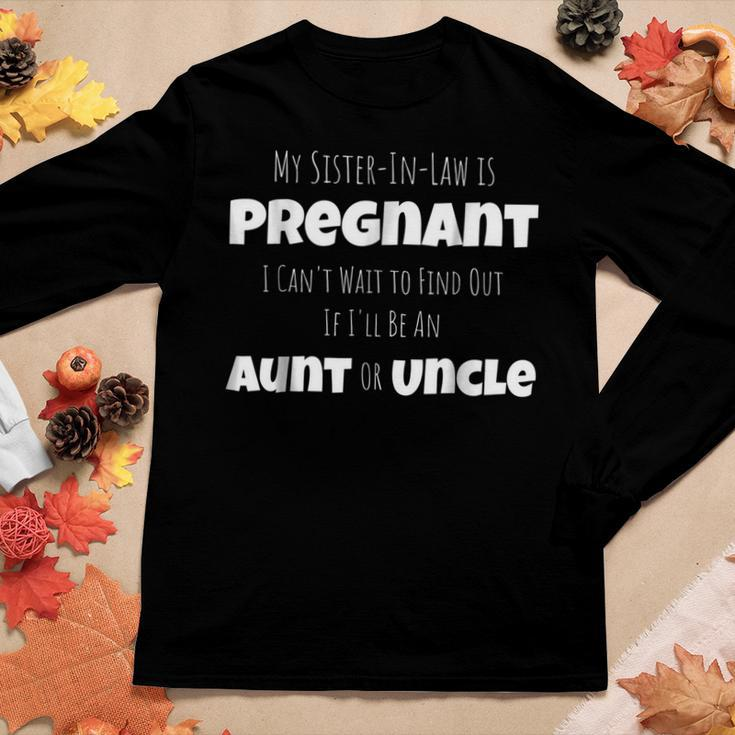 Baby Announcement New Uncle Aunt From Sisterinlaw Women Long Sleeve T-shirt Unique Gifts