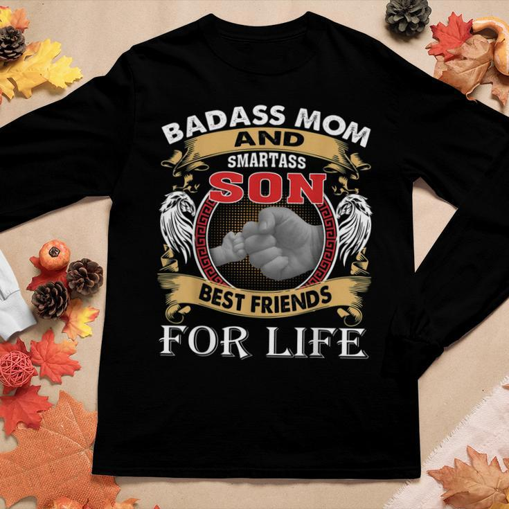 Badass Mom And Smartass Son Best Friend For Life Women Long Sleeve T-shirt Unique Gifts