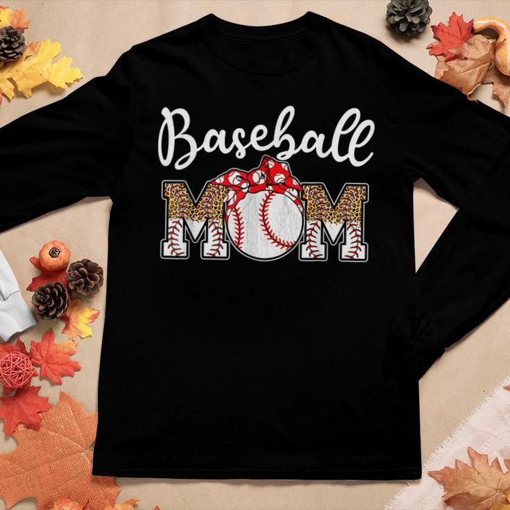 Baseball Mom Leopard Softball Mom 2023 Women Long Sleeve T-shirt Unique Gifts