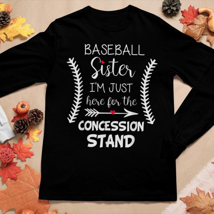 Baseball Sister Im Just Here For The Concession Stand Women Long Sleeve T-shirt Unique Gifts