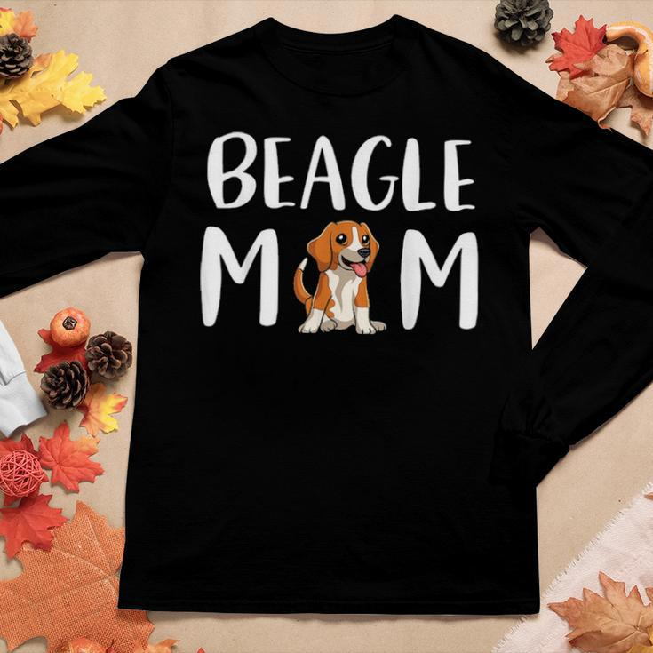 Beagle Mom Cute Beagle Art Graphic Beagle Dog Mom Women Graphic Long Sleeve T-shirt Funny Gifts