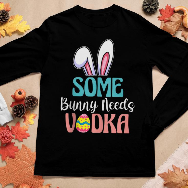 Some Bunny Needs Vodka Easter Drinking Glasses Men Women Long Sleeve T-shirt Unique Gifts